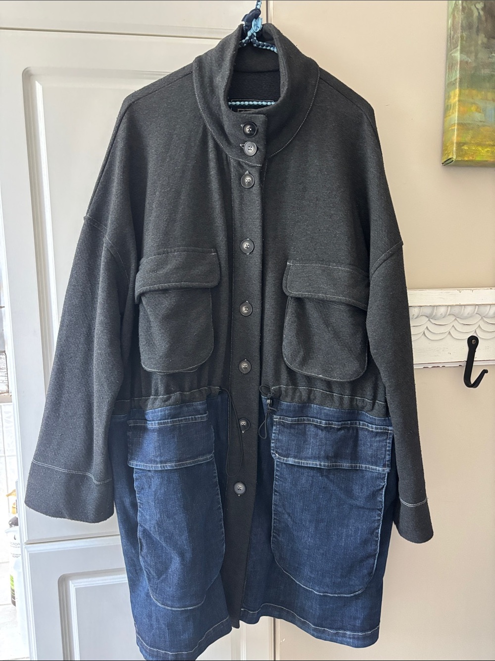 Alembika denim and cotton long jacket